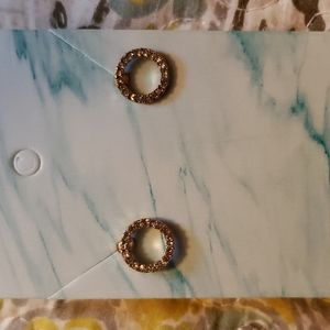 Gold rhinestone circle earrings